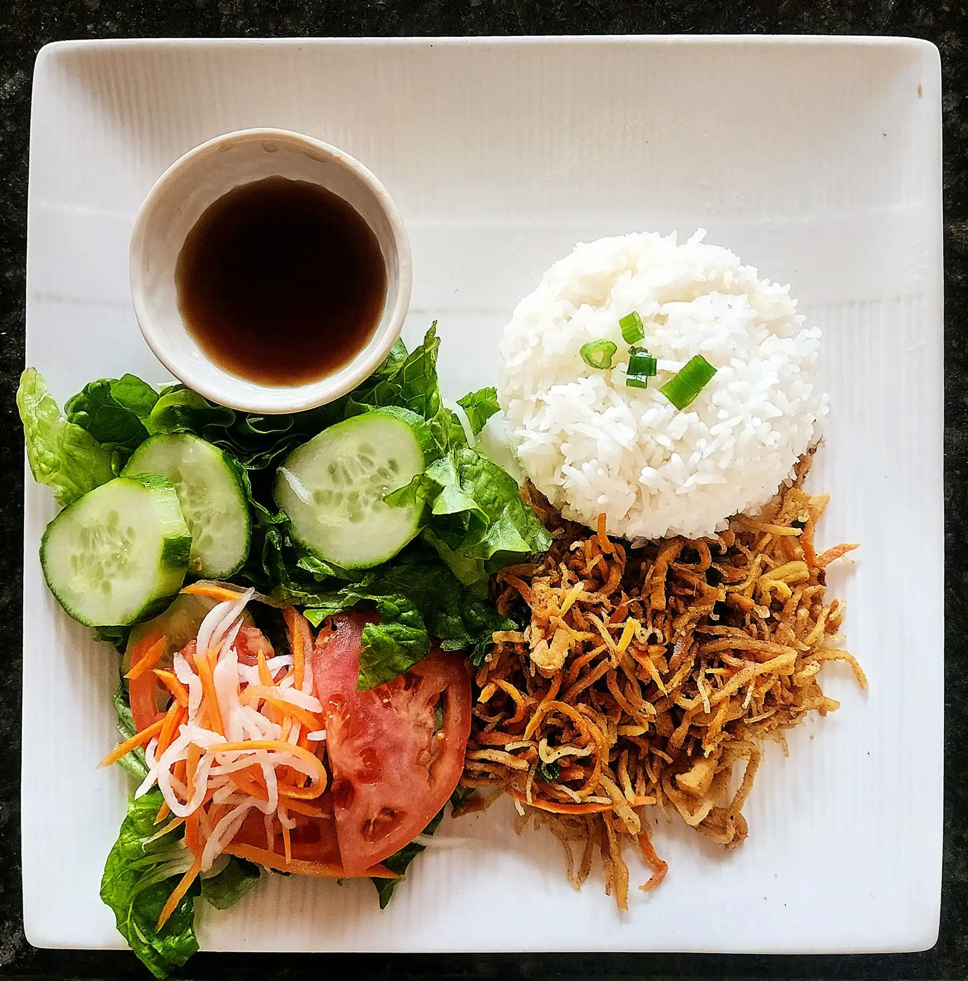 46. Shredded Fried Tofu Rice Plate